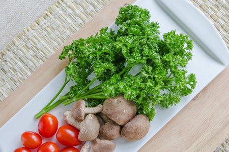 Tomatoes parsley and mushroom