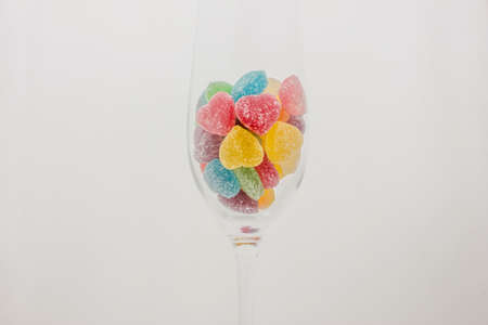 Candy fruit on a white background の写真素材