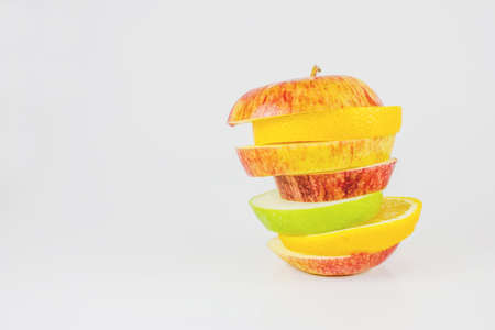 Mixed Fruit on white background の写真素材