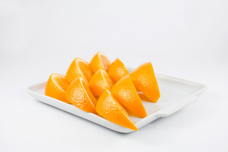 Slices of Orange Isolated on White Background 