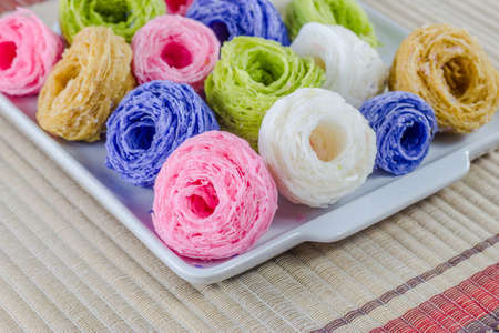 Khanom La, Thai style handmade sweet dessertの写真素材
