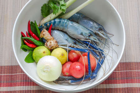 Asian herb and spicy with shrimps "Tom Yum kung "の写真素材