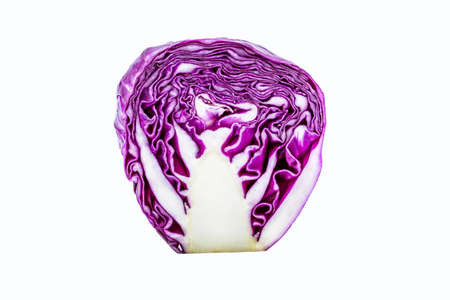 Red cabbage on a white backgroundの写真素材