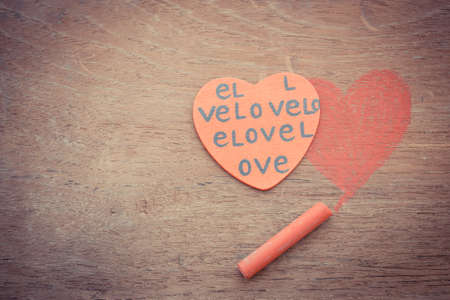 Two red hearts  Valentines Day background with vintage hearts の写真素材