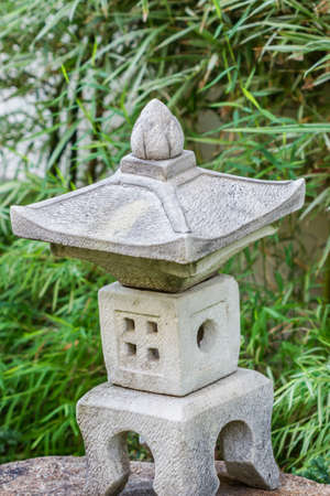A traditional Japanese lantern made from stone housesの写真素材