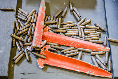 Pile of used rifle cartridges