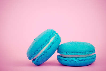 Sweet  french macaroons on retro-vintage backgroundの写真素材
