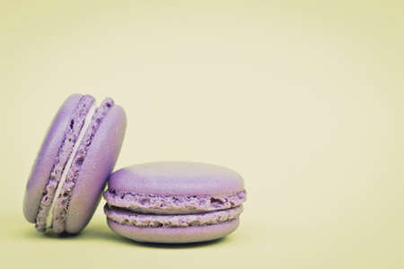 Sweet  french macaroons on retro-vintage backgroundの写真素材