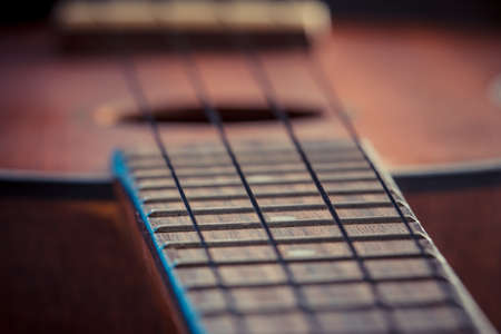 Ukulele fretboard, part of ukulele hawaiian guitarの写真素材