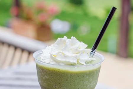 Green tea smoothiesの写真素材