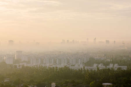 Sunrise in Bangkok city, Thailand の写真素材