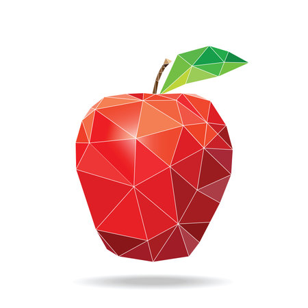 Red apple abstract polygon illustrationのイラスト素材