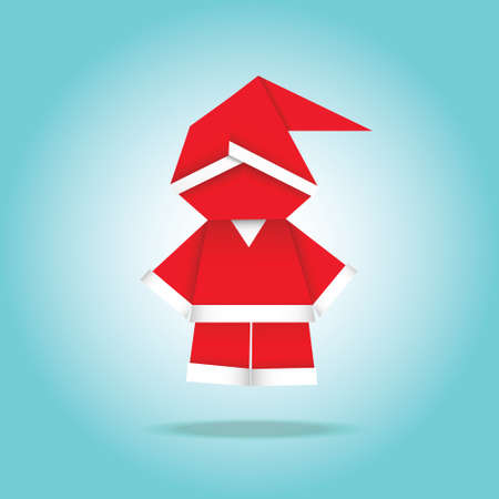 Santa made in origami styleのイラスト素材