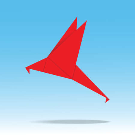 Origami paper bird on blue backgroundのイラスト素材