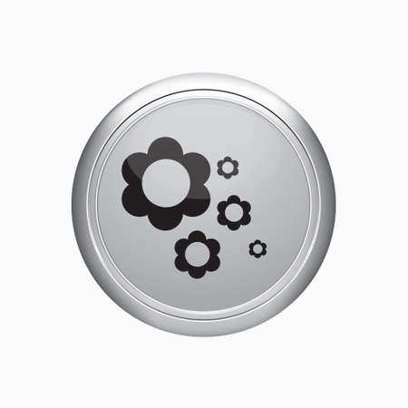 Internet button. flowers icon on white backgroundのイラスト素材
