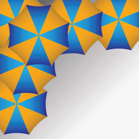 Blue and yellow umbrellas background. のイラスト素材