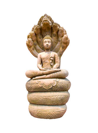 Buddha image isolated on white backgroundの写真素材