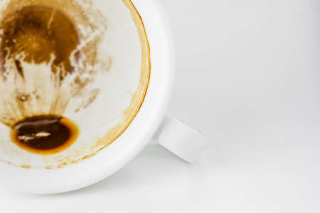 Empty coffee cup, Dregs in the bottom of the cup.の写真素材