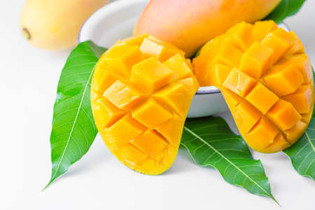 fresh mango fruit isolated on white background