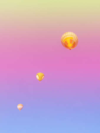 Hot air balloon made with color filters, Hot air balloon background.の写真素材