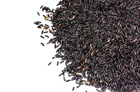 Rice berry (black jasmine rice) isolated on white backgroundの写真素材