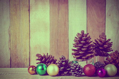 Christmas decoration  on a wooden background