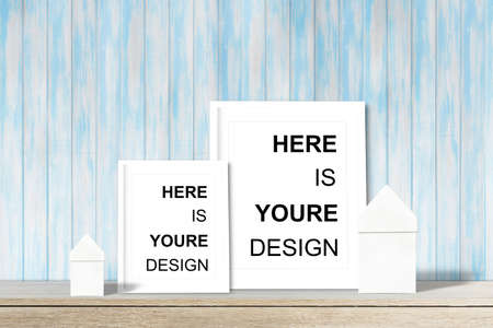 Modern home decor mock-up, Black frame with place for text. Mock upの写真素材
