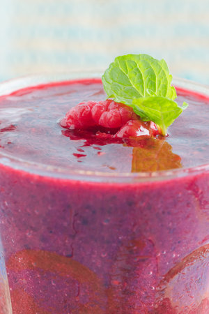 Berry Smoothie with Mint, black currant, red currant, raspberry and blueberry