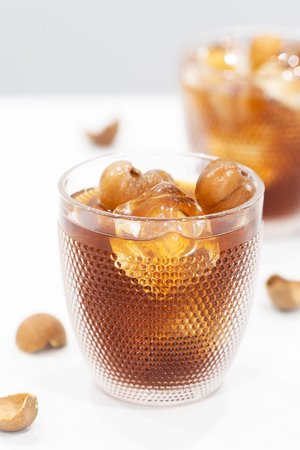Elicious cocktail made of longan juice on table.