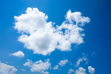 Beautiful white clouds with blue sky background.