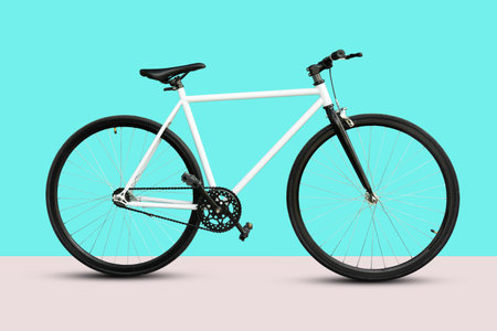 A fixed gear bicycle isolated on white background