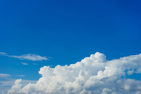 Beautiful white clouds with blue sky background.