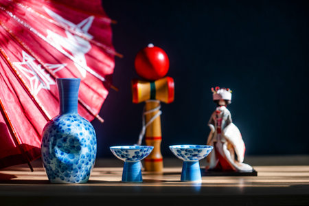 japanese sake oriental drink style on the table