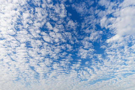 Cloudscape with altocumulus clouds, Altocumulus middle-altitude cloud in stratocumuliform - natural...