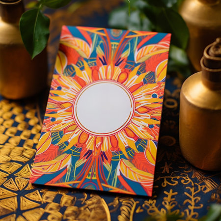 Mock ups of blank paper cards for wedding invitation,  Wedding templates flat lay, top view with copy space for text. Generaive ai.の素材