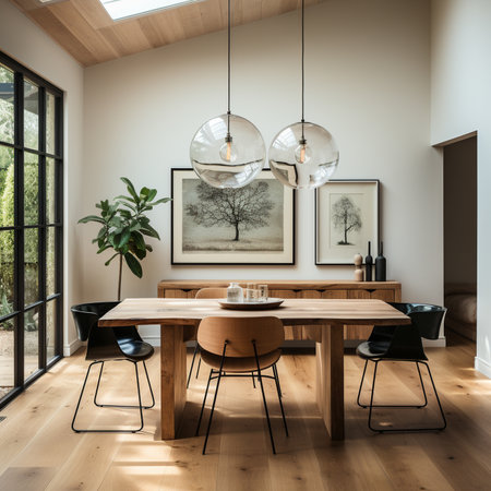 dining room or restaurant interior ideas. generative ai.の素材