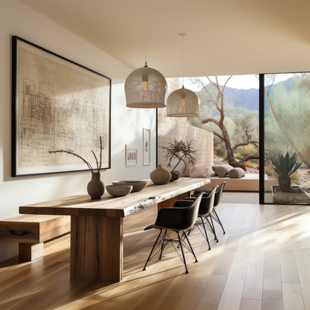 dining room or restaurant interior ideas. generative ai.の素材