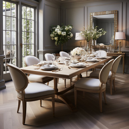 dining room or restaurant interior ideas. generative ai.の素材