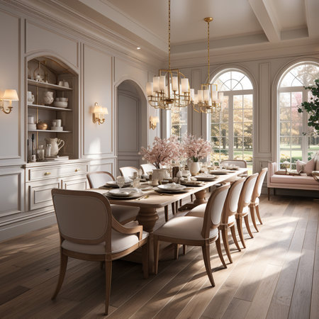 dining room or restaurant interior ideas. generative ai.の素材