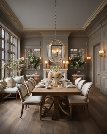 dining room or restaurant interior ideas. generative ai.の素材