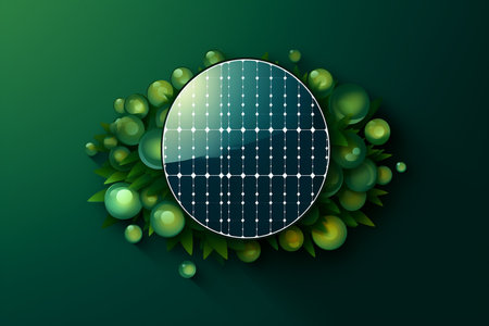 Sustainability and esg, green, energy, sustainable industry with solar energy panels, environmental, social, corporate governance concept flat illustration. generative ai.の素材