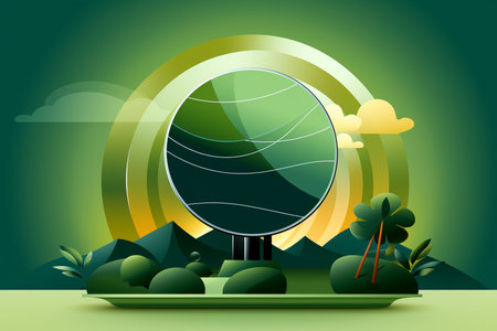 Sustainability and esg, green, energy, sustainable industry with solar energy panels, environmental, social, corporate governance concept flat illustration. generative ai.の素材