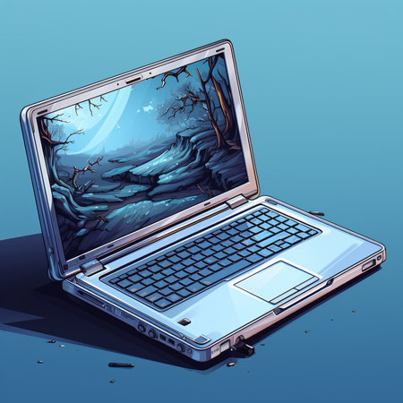 Isometric laptop, 3d laptop, infographic laptop vector illustration. generative ai.の素材