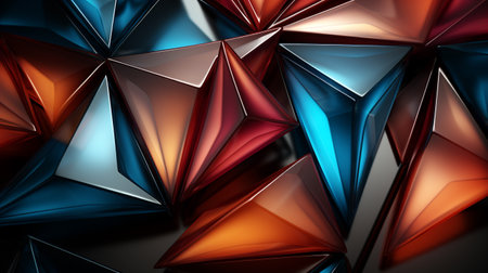Abstract triangle crystal background. 3d illustration, 3d rendering. generative ai.の素材