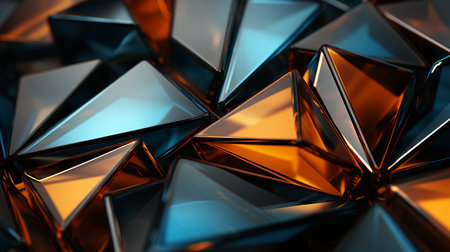 Abstract triangle crystal background. 3d illustration, 3d rendering. generative ai.の素材
