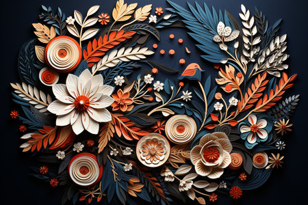 Elegant and beautiful floral background. Abstract Christmas decorative flower.  generative aiの素材