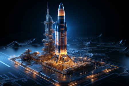 Space shuttle taking off on a mission. generative aiの素材