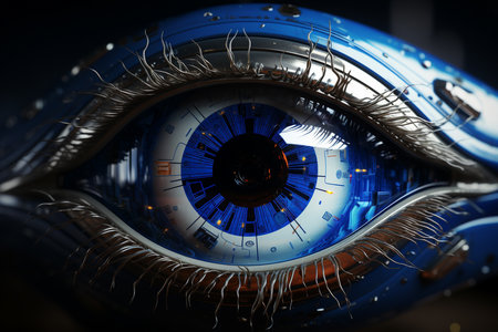 Close up of woman eye with digital. generative aiの素材
