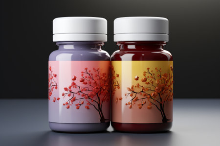 render of flat label design for pharmaceutical product. generative aiの素材