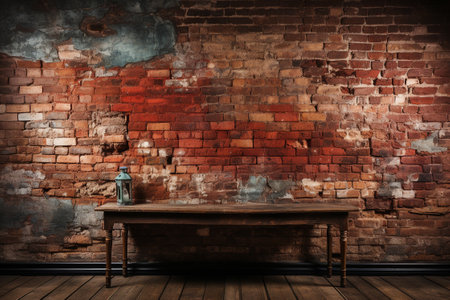Old red brick wall background. Generative aiの素材